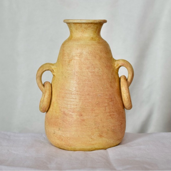 Vintage Clay Jug Vase Handled - Picture 2 of 7
